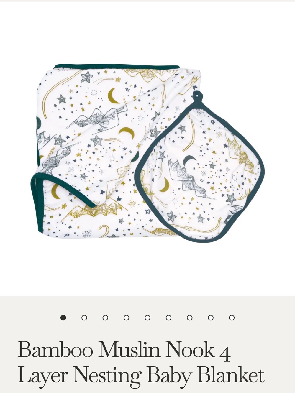 Nest Designs Bamboo Muslin Nook 4-Layer Nesting Baby Blanket - Stars White